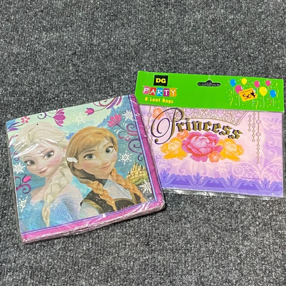 Lisa Frank Rainbow Majesty Unicorn Party Invites 32 qty Frozen Napkins Loot Bags